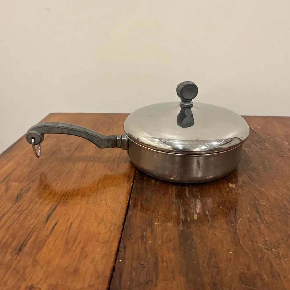 Vtg Farberware Aluminum Clad Stainless Steel Cookware Set Pot Pan With Lid 7